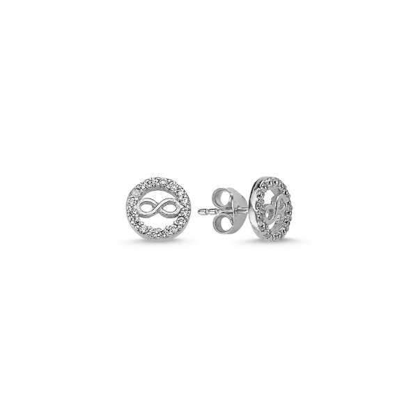 Cercei argint 925 rodiat cu simbolul infinit si zirconii albe - Infinite You ETU0030 [1]